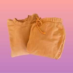 Elwood Core French Terry Sweatpant and Sweatshirt Set in Hunters Orange.